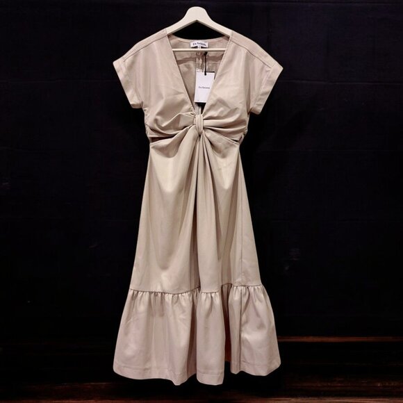 NWT En Saison Lana PU Cut Out Midi Dress in Ecru - Picture 1 of 6